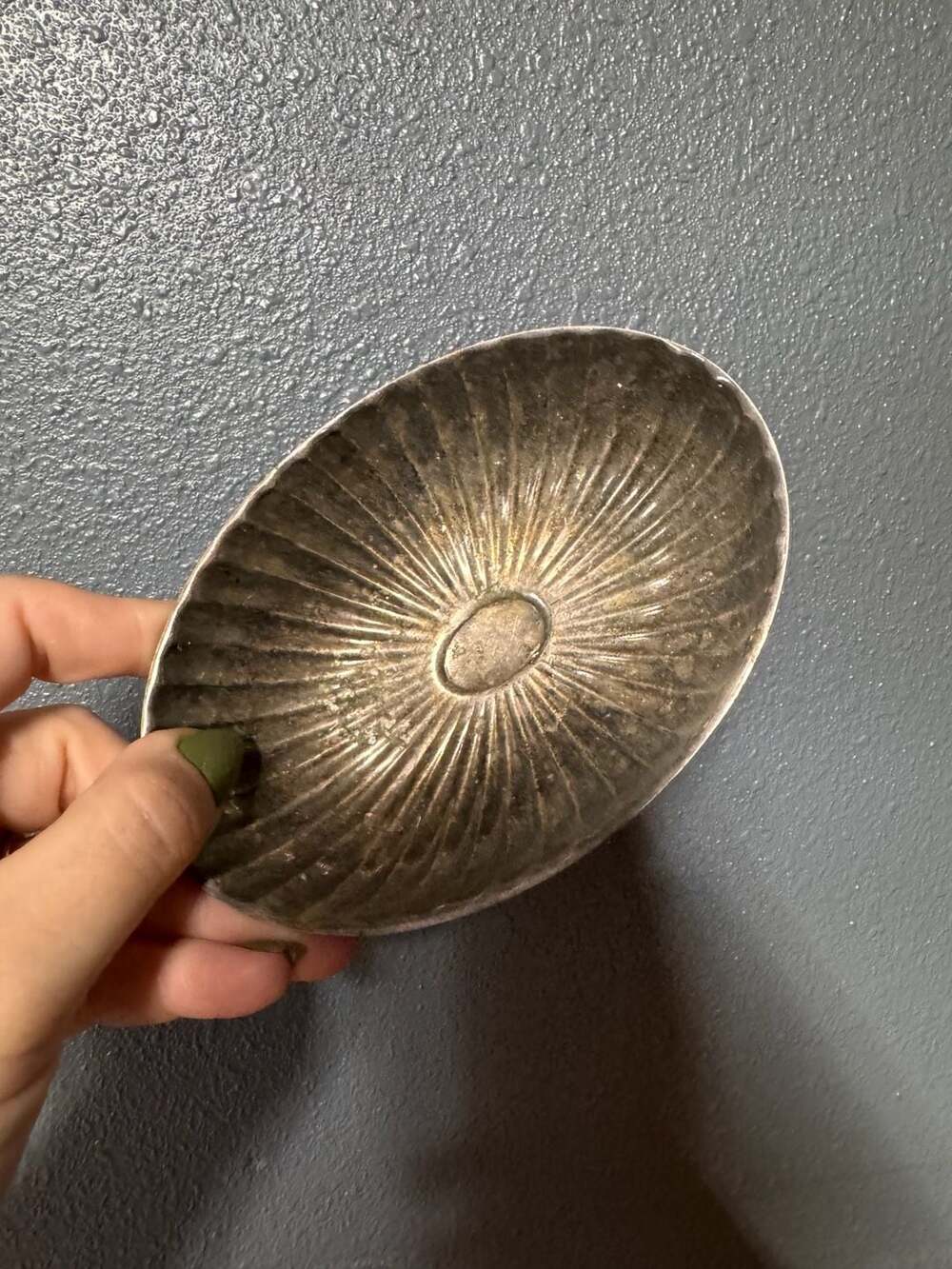 Wallace Silver Plated Shell Dish with ball feet.